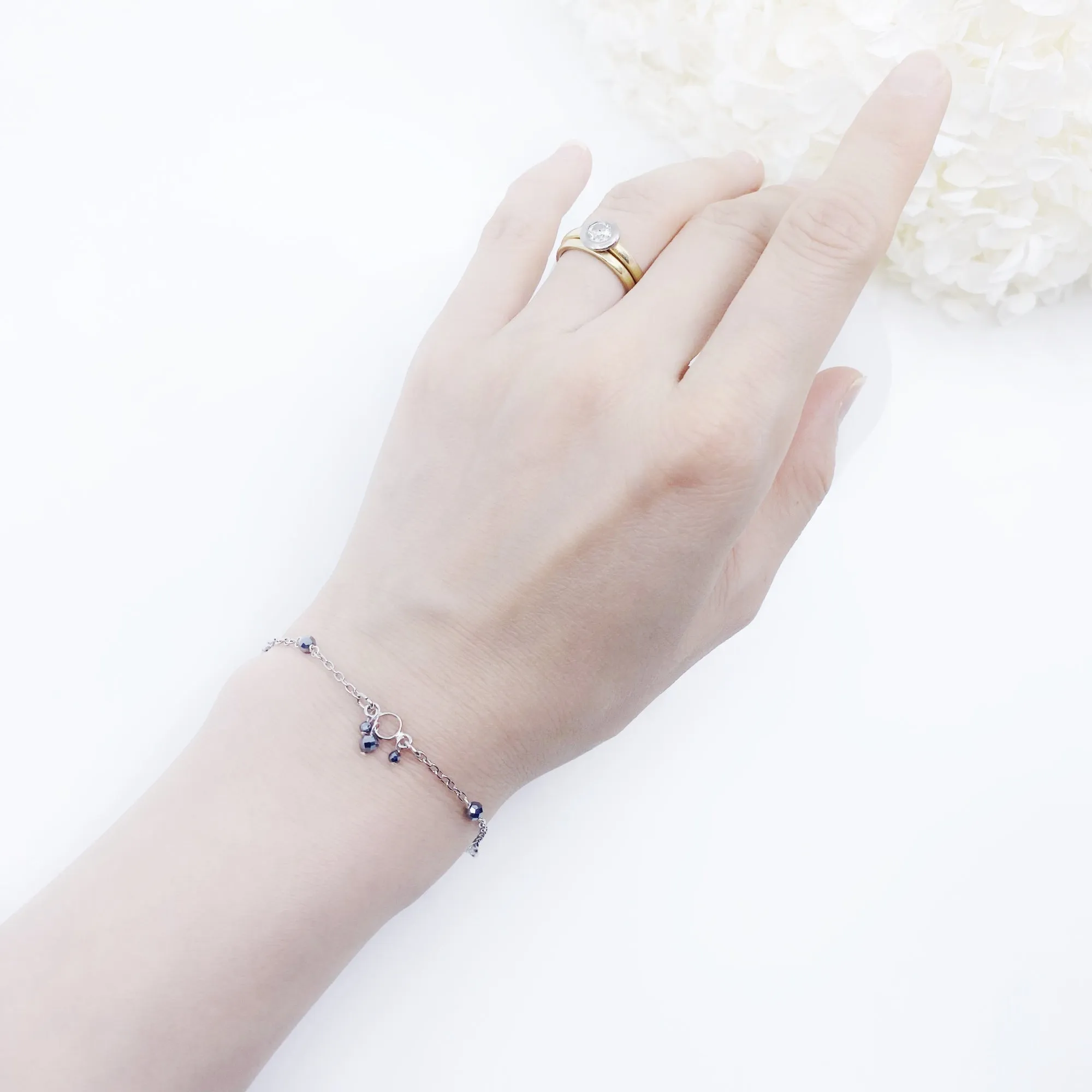 Silver Grey Terahertz Stone Bracelet