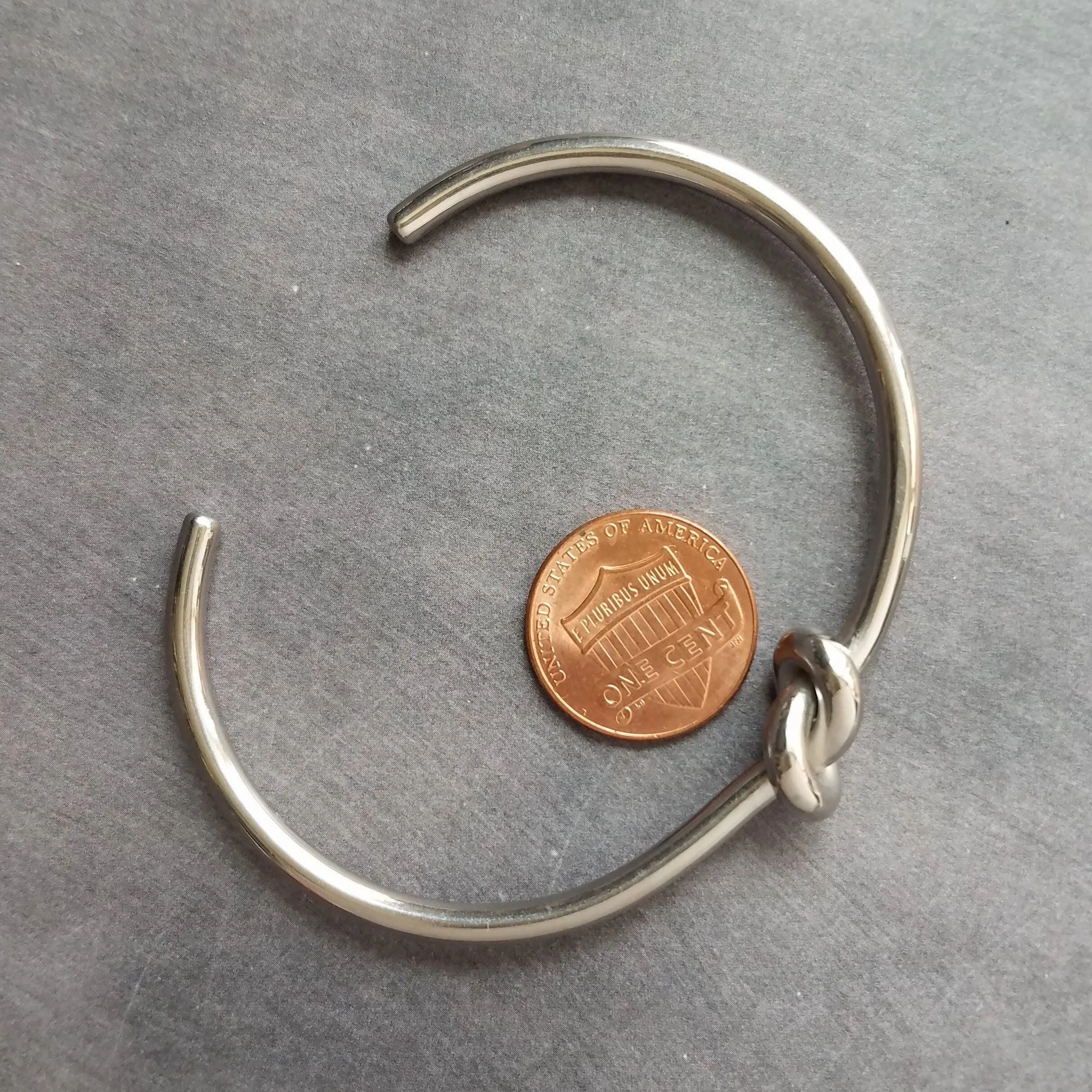 Silver Knot Bracelet - tie the knot bracelet, bridesmaid bracelet, pretzel knot, knot cuff, silver cuff bracelet, thin cuff, oval bangle
