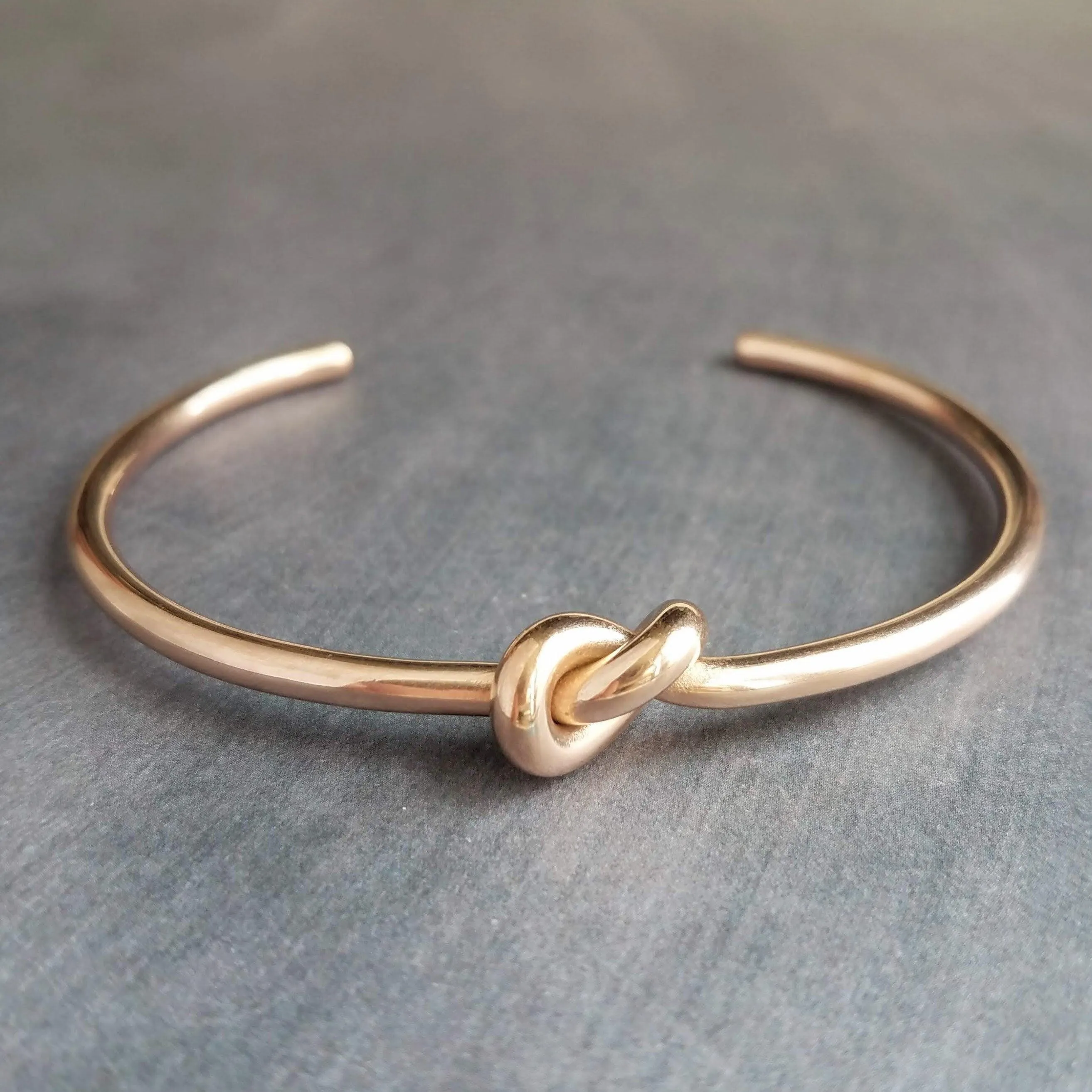 Silver Knot Bracelet - tie the knot bracelet, bridesmaid bracelet, pretzel knot, knot cuff, silver cuff bracelet, thin cuff, oval bangle