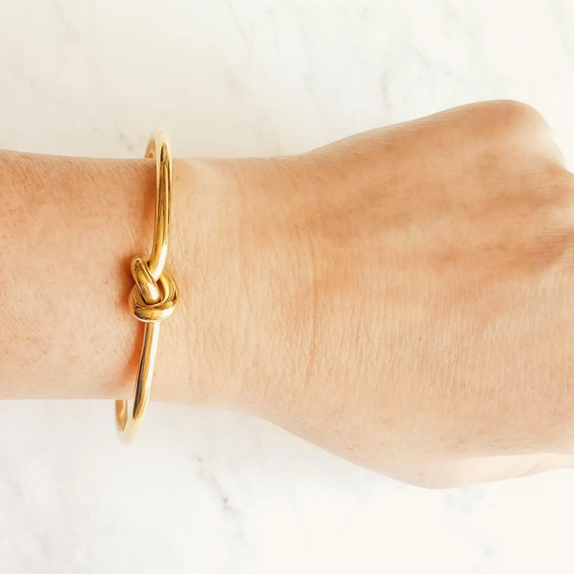 Silver Knot Bracelet - tie the knot bracelet, bridesmaid bracelet, pretzel knot, knot cuff, silver cuff bracelet, thin cuff, oval bangle