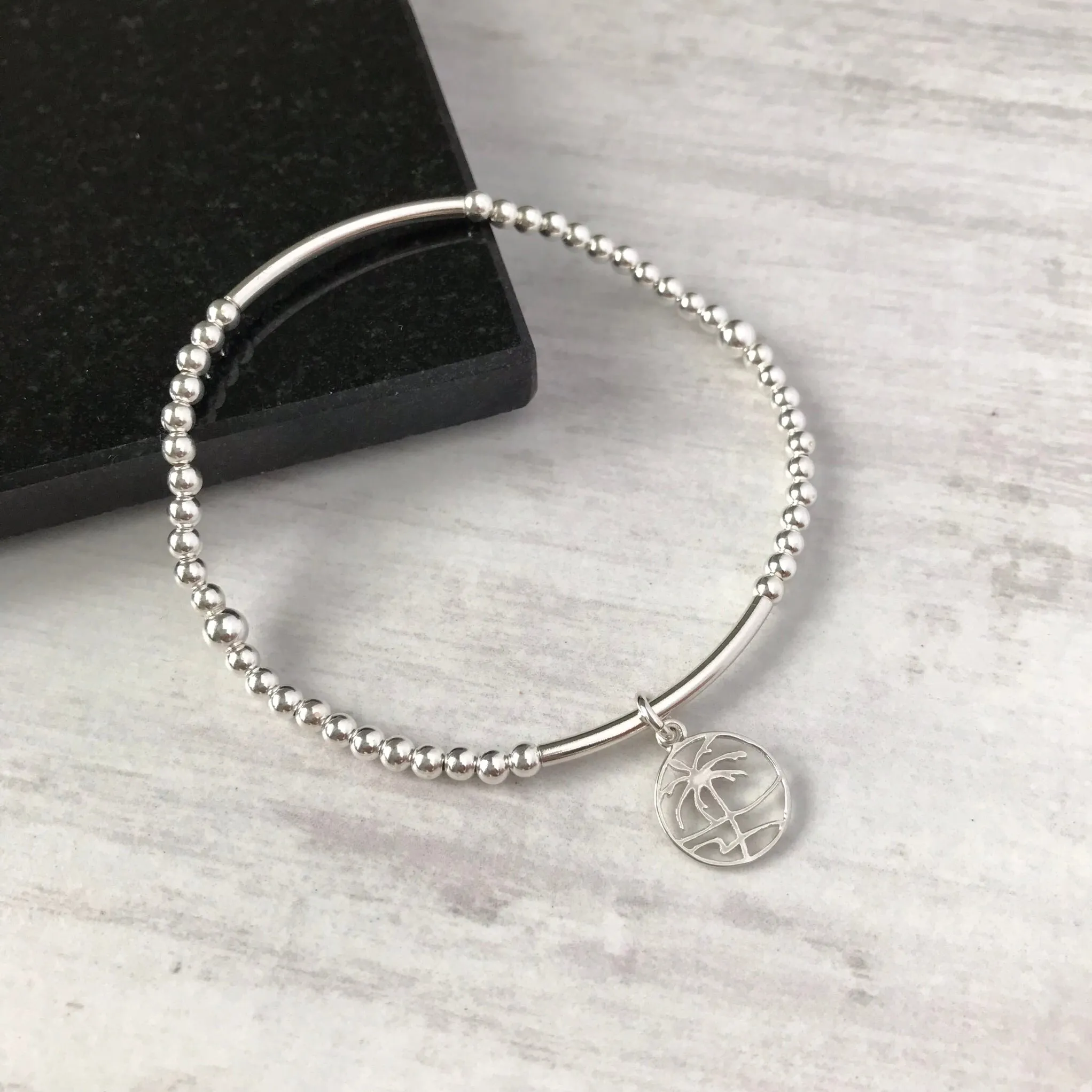 Silver Palm Tree Bracelet