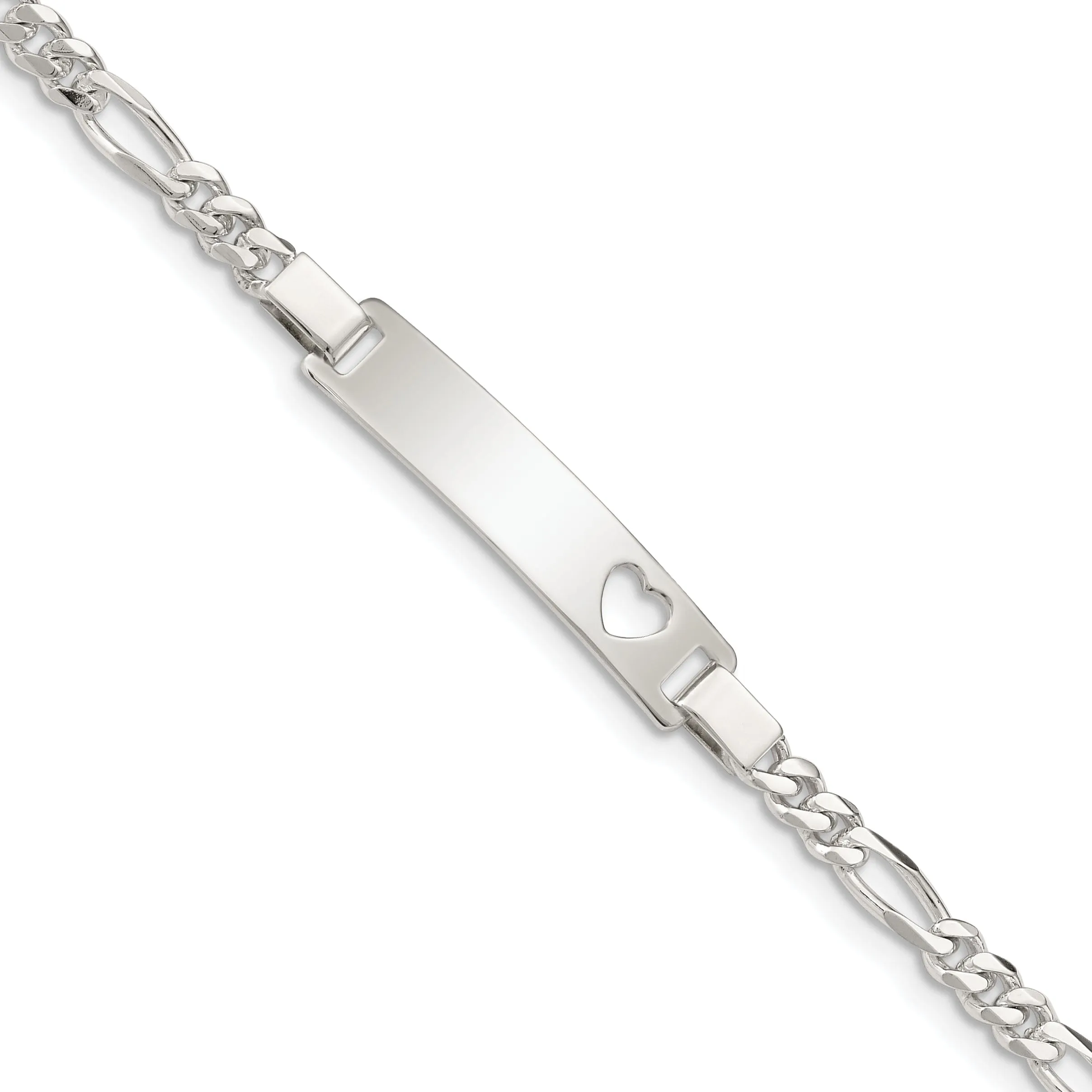 Silver Polished Engravable Baby ID Bracelet