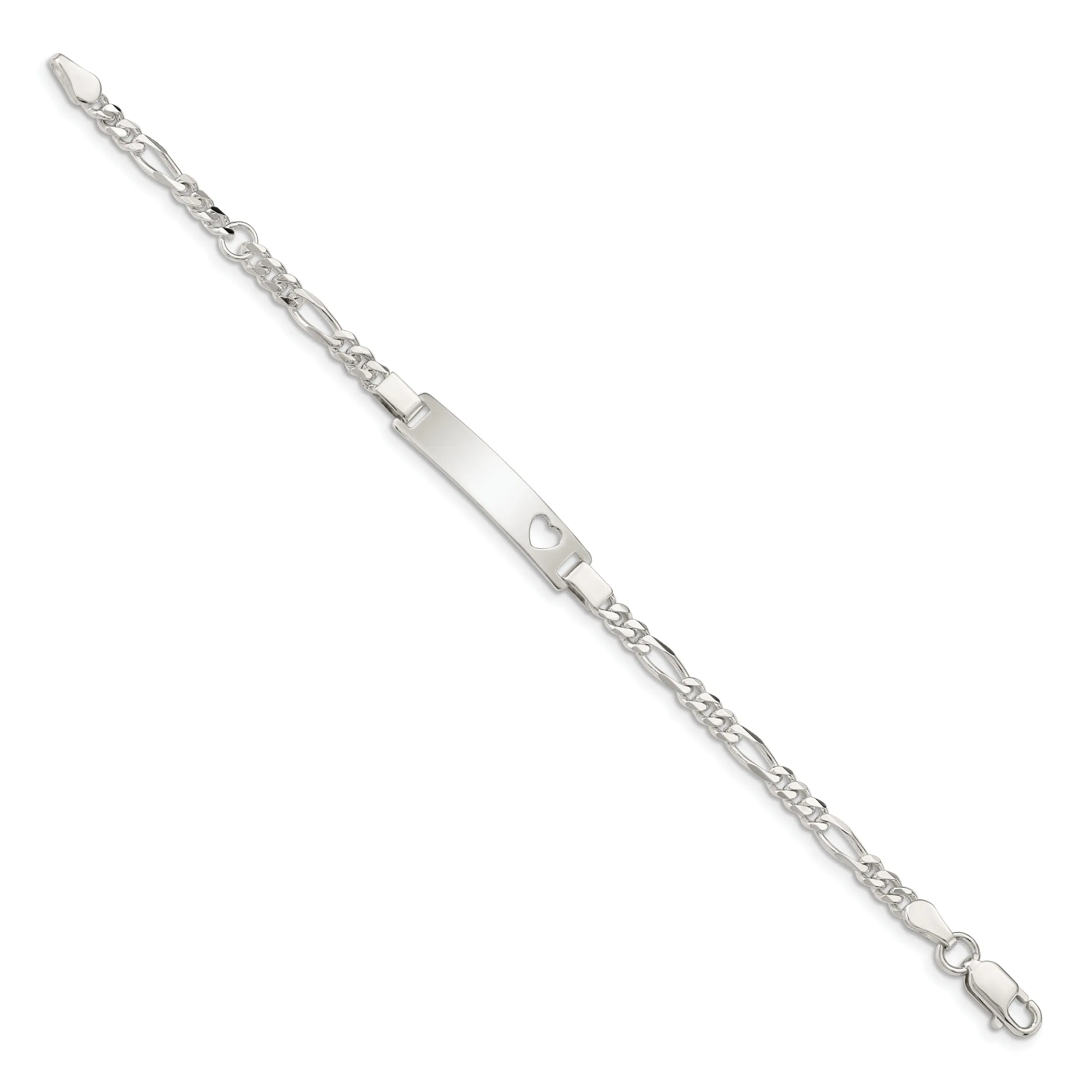 Silver Polished Engravable Baby ID Bracelet