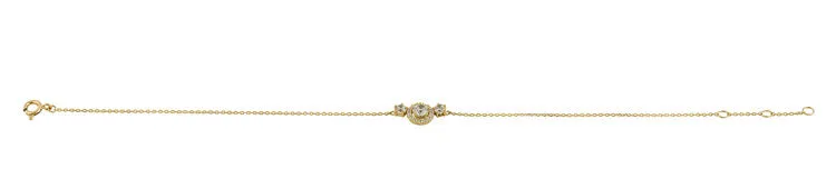 Solid 14K Yellow Gold CZ Halo Bracelet