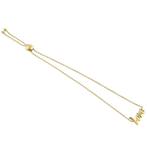 Solid 14K Yellow Gold "Love" Bracelet