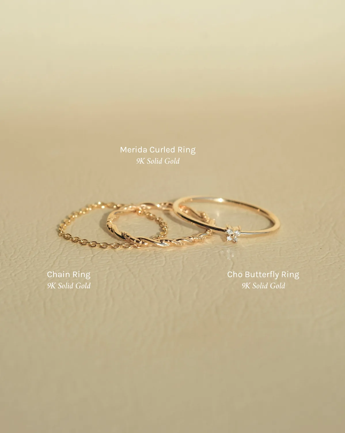Solid Gold Merida Curled Ring