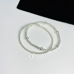 SOLIS | Silver Sun Bracelet Stack