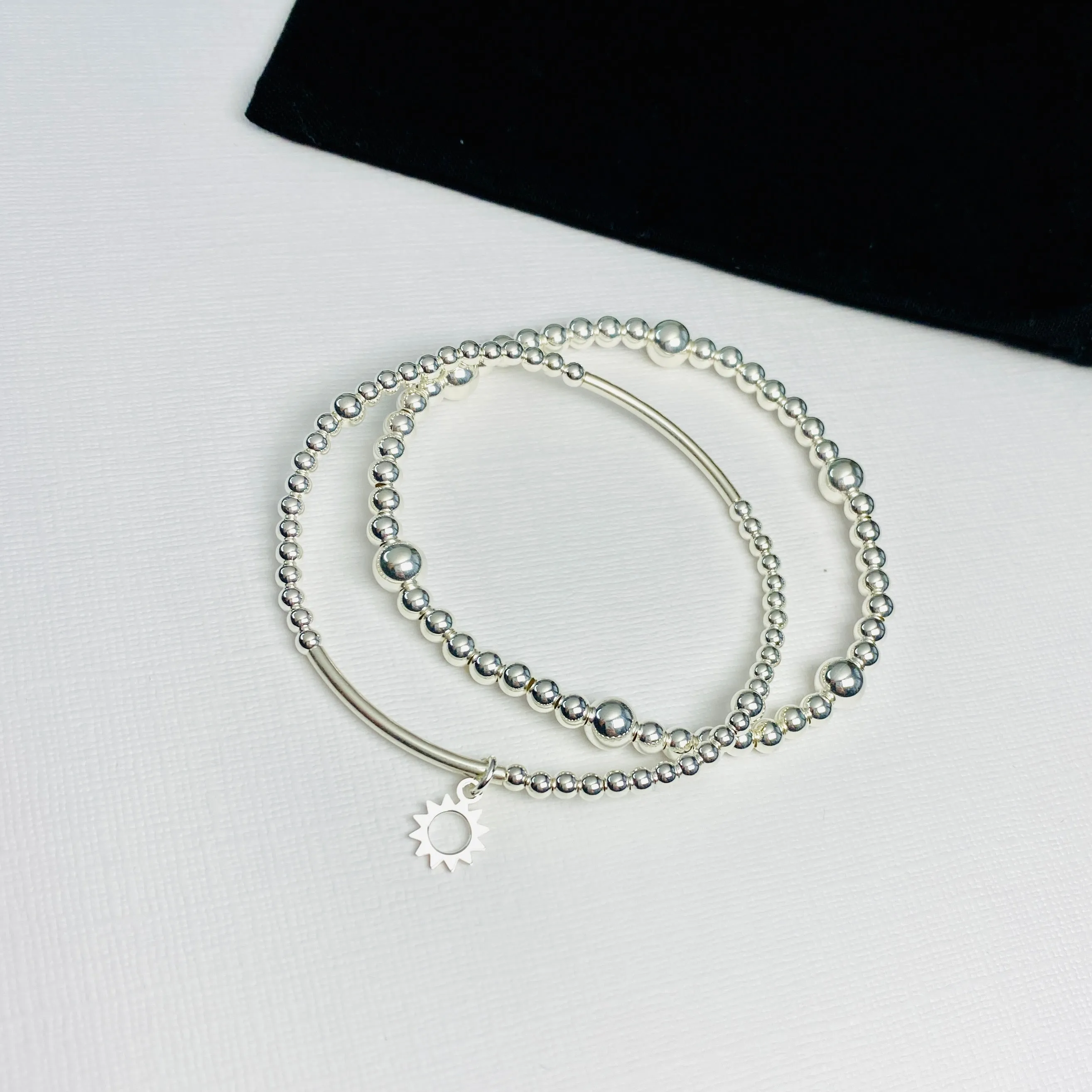 SOLIS | Silver Sun Bracelet Stack