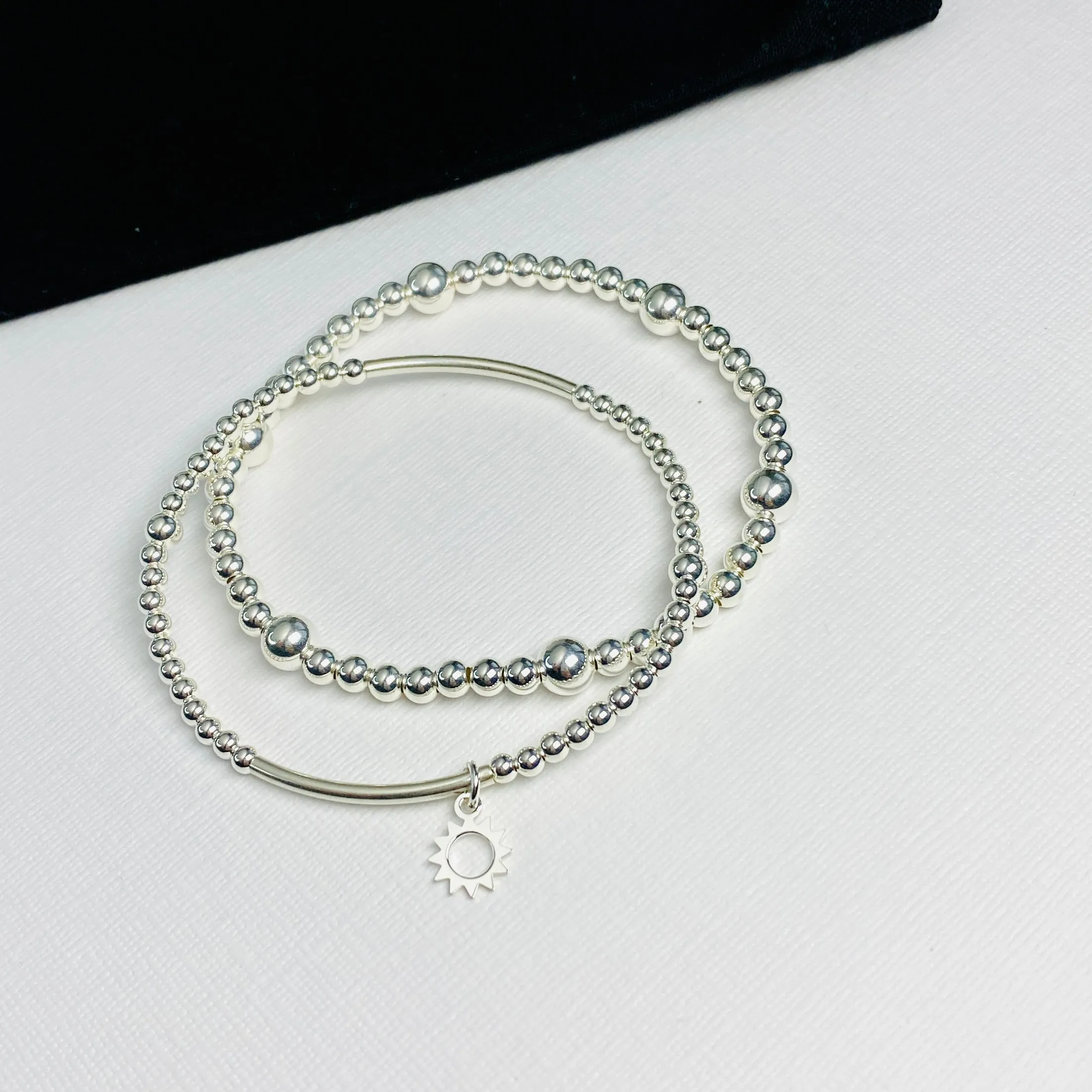 SOLIS | Silver Sun Bracelet Stack