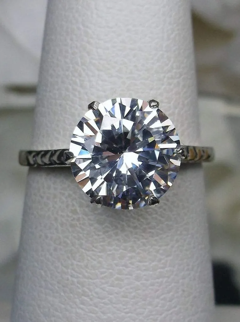 Solitaire Ring, White Cubic Zirconia (CZ) Classic Jewelry #D37