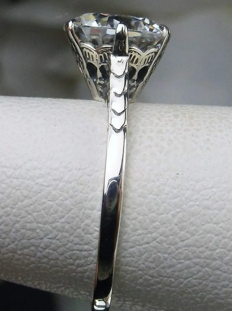 Solitaire Ring, White Cubic Zirconia (CZ) Classic Jewelry #D37