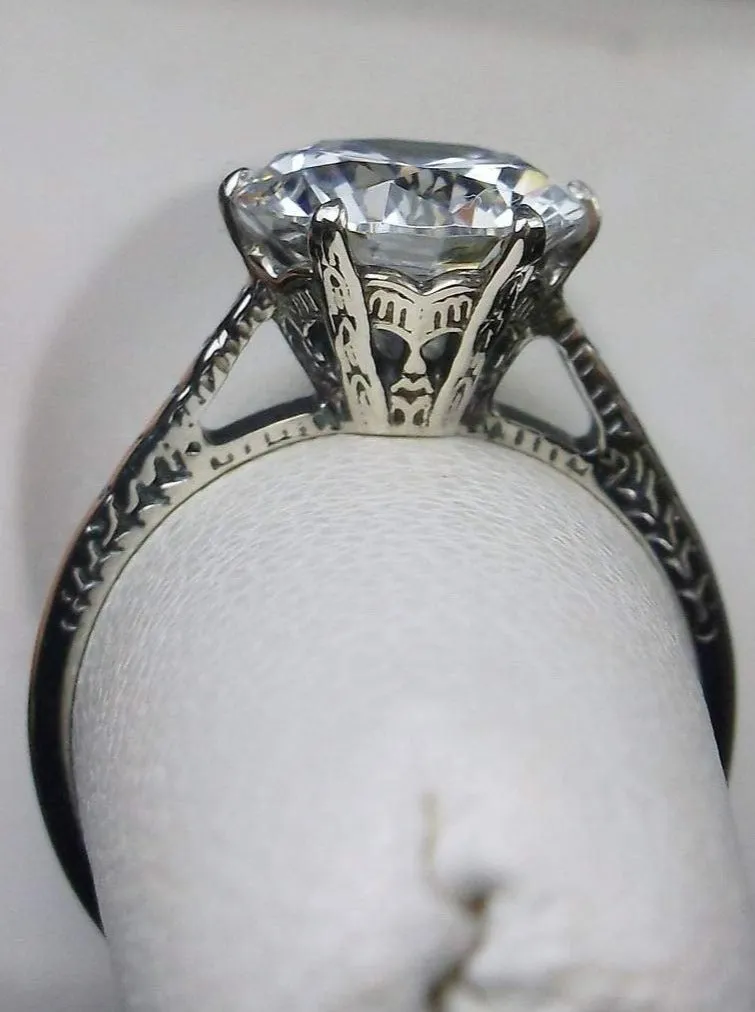 Solitaire Ring, White Cubic Zirconia (CZ) Classic Jewelry #D37