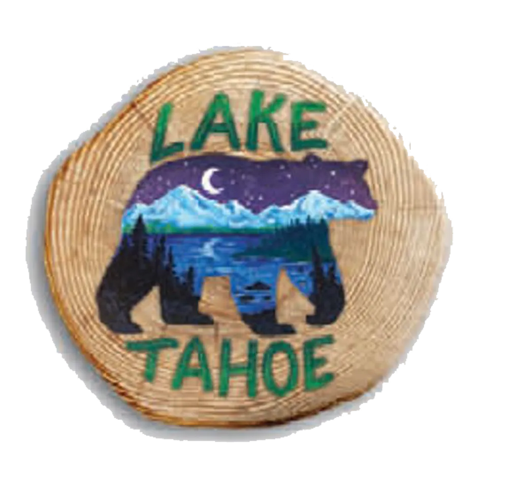 Souvenir Magnet Painted Bear-Wood Lake Tahoe Magnet