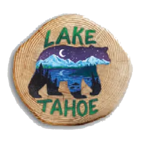 Souvenir Magnet Painted Bear-Wood Lake Tahoe Magnet