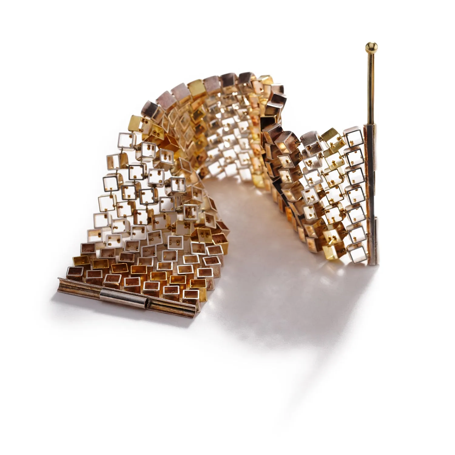 Square Silver & Gold Bracelet