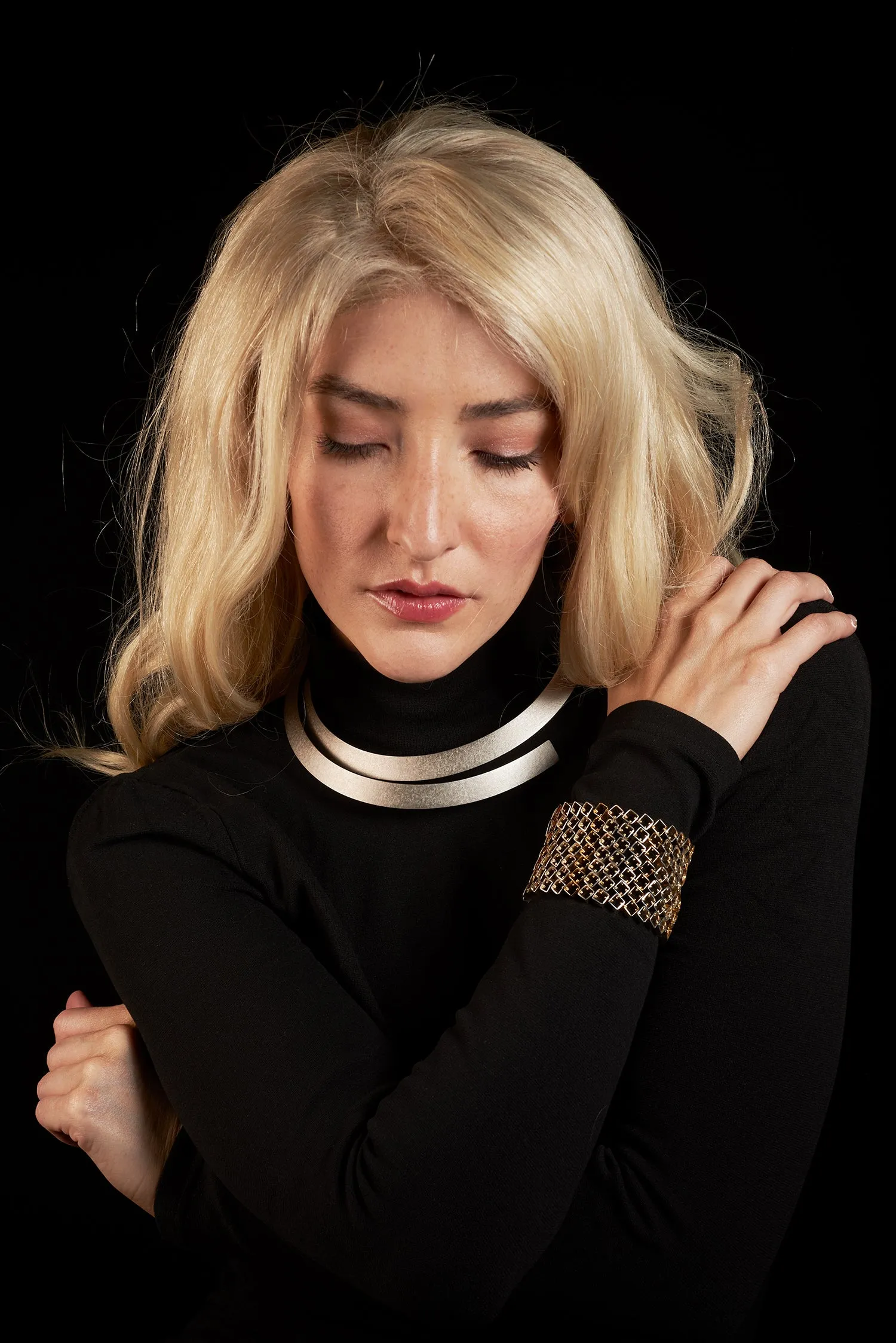 Square Silver & Gold Bracelet