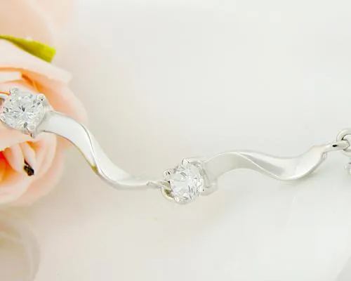 Starry White 925 Sterling Silver Crystal Bracelet