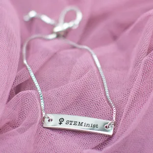 STEM-inist Silver Bar Adjustable Bracelet
