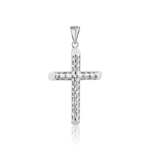 Sterling Silver (28mm) Filigree Tube Cross Pendant