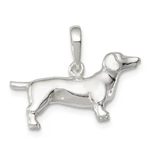 Sterling Silver 3D Dachshund Dog Pendant Charm