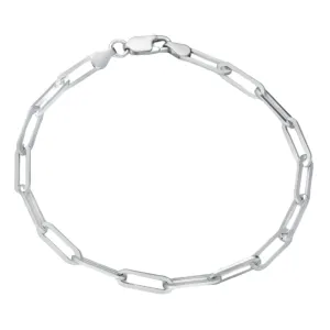 Sterling Silver 4mm Paperclip Bracelet