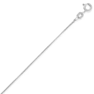 Sterling Silver .85mm Thin Round Box Chain Rhodium Plated, 22" (92469)