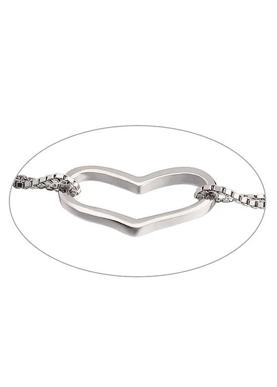 Sterling Silver Bracelet with Heart Findings