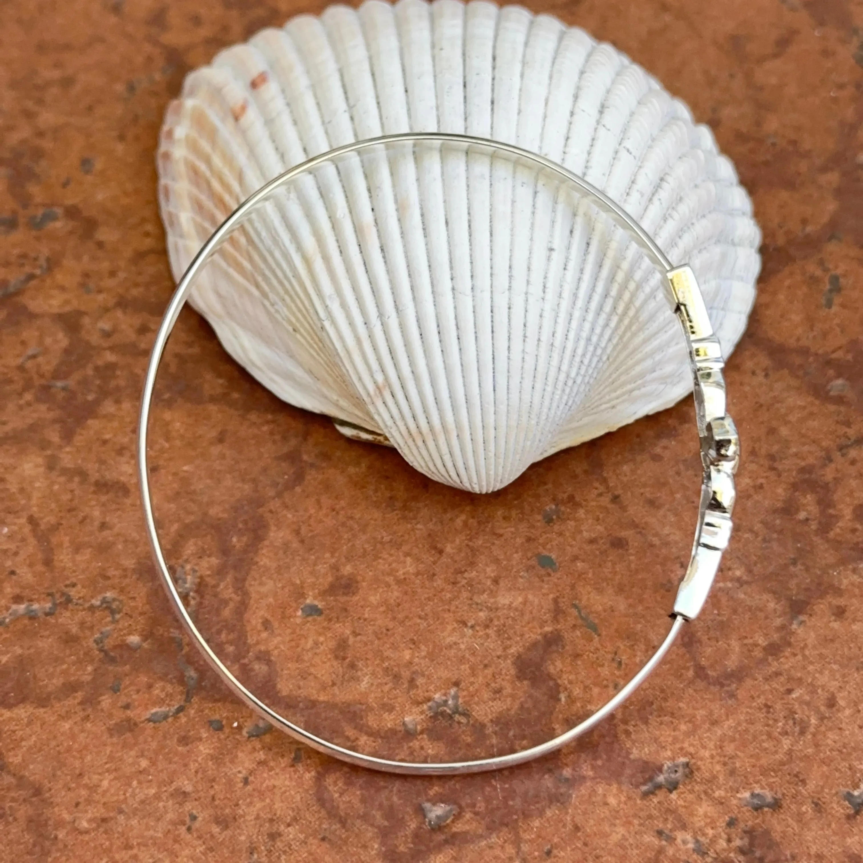 Sterling Silver Claddagh Design Bangle Bracelet