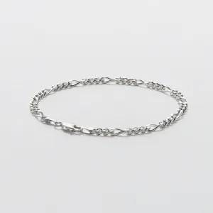 Sterling Silver Figaro Bracelet - Polished 3.5mm