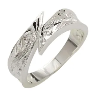 Sterling Silver Hawaiian Scroll Join Point Ring Heavy Weight (1.7mm)