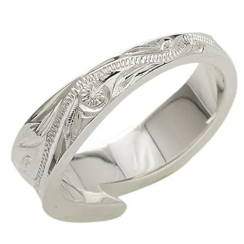 Sterling Silver Hawaiian Scroll Join Point Ring Heavy Weight (1.7mm)