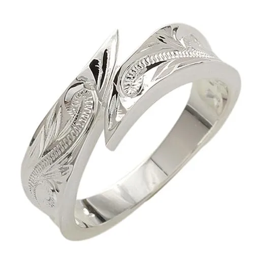 Sterling Silver Hawaiian Scroll Join Point Ring Heavy Weight (1.7mm)