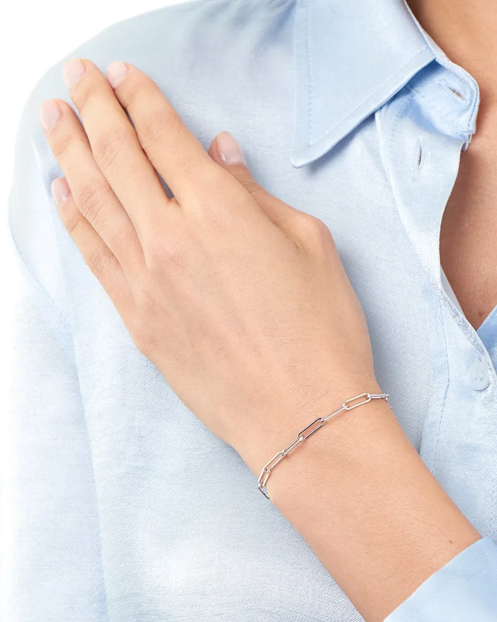 Sterling Silver Paperclip Chain Bracelet
