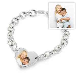 Sterling Silver Photo Engraved Bracelet Jewelry