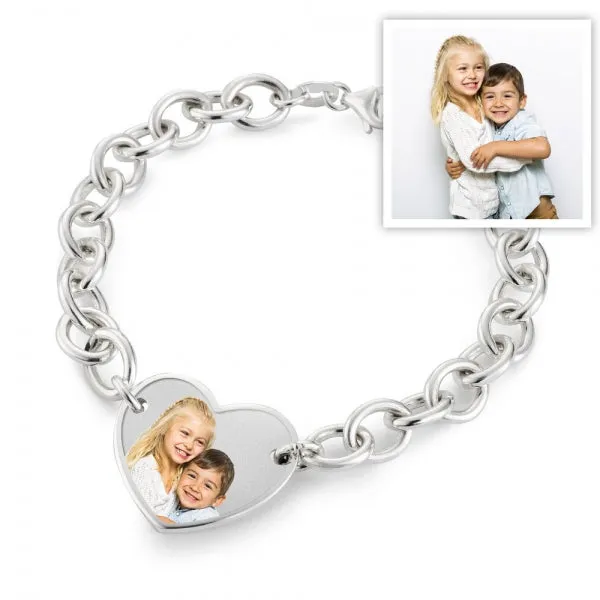 Sterling Silver Photo Engraved Bracelet Jewelry