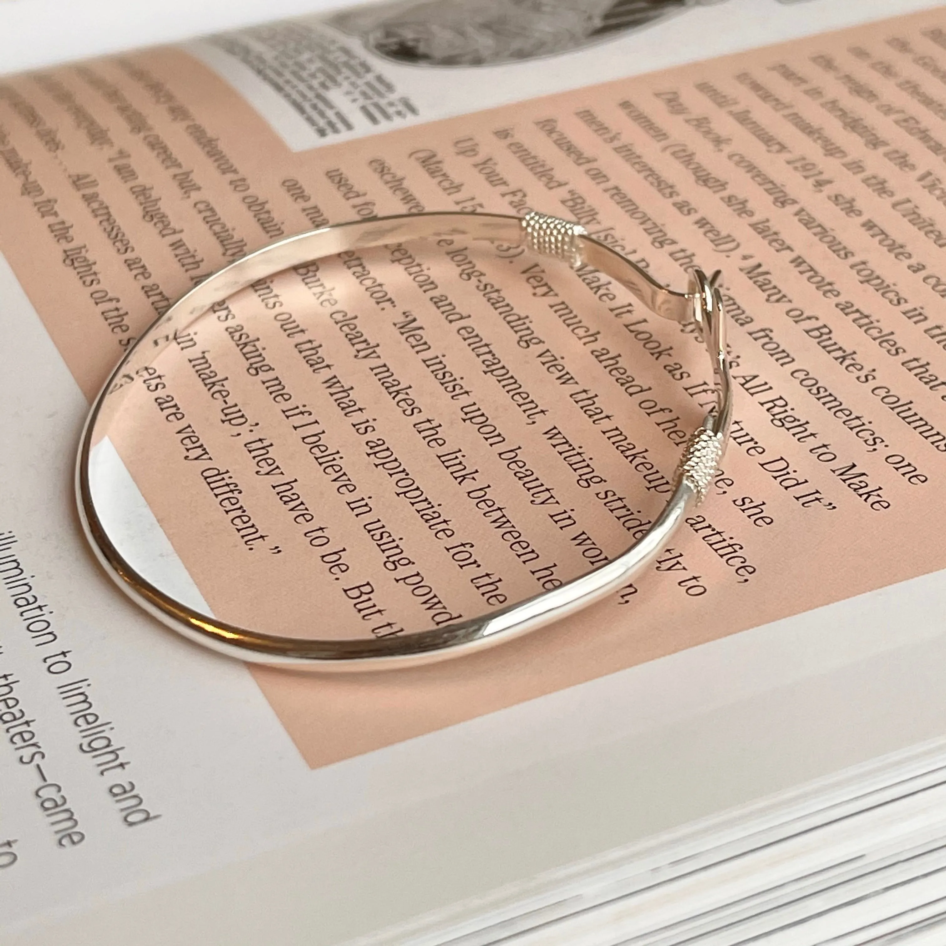 Sterling Silver Sideways Cross Stacking Bangle Bracelet