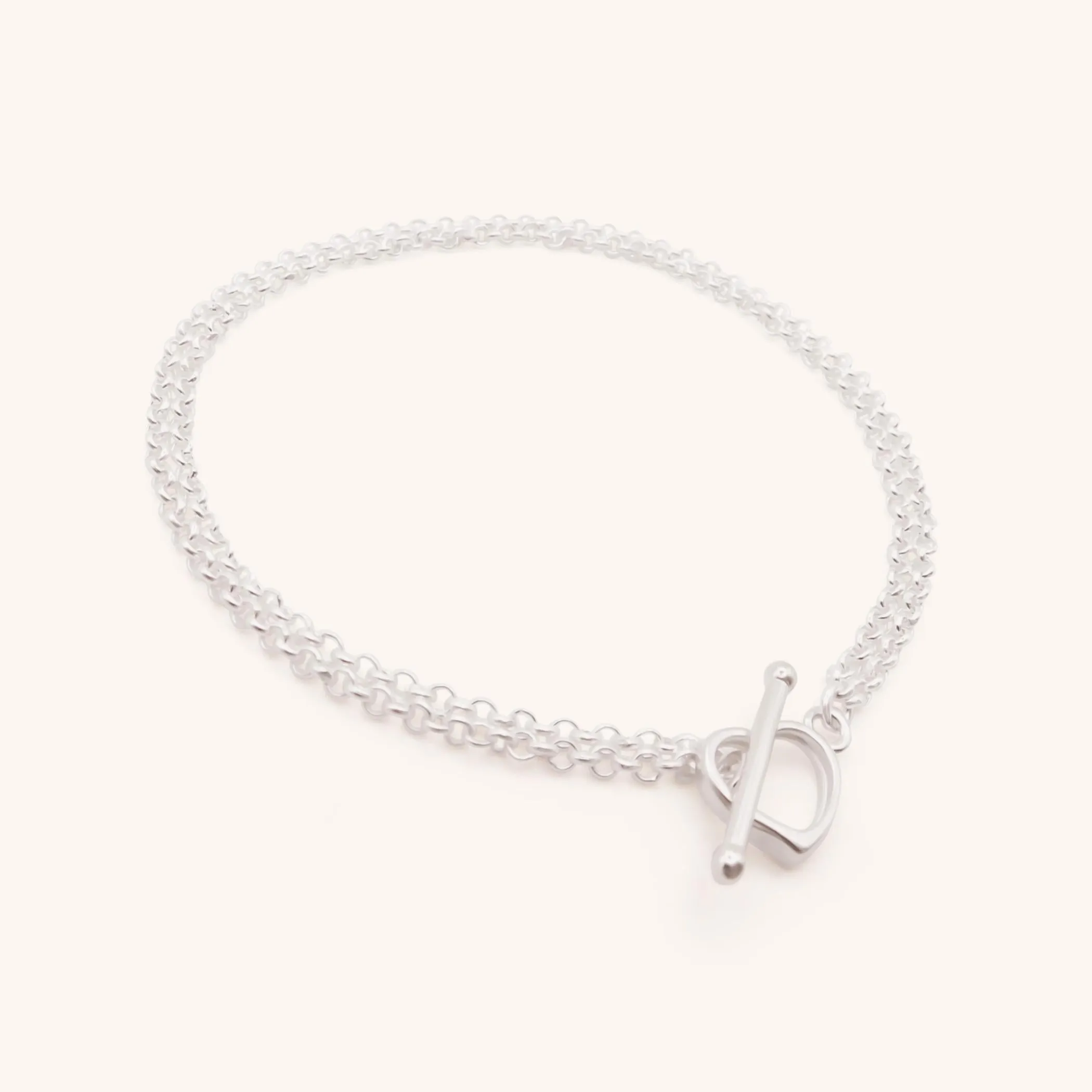 Sterling Silver Sienna T-bar Heart Bracelet
