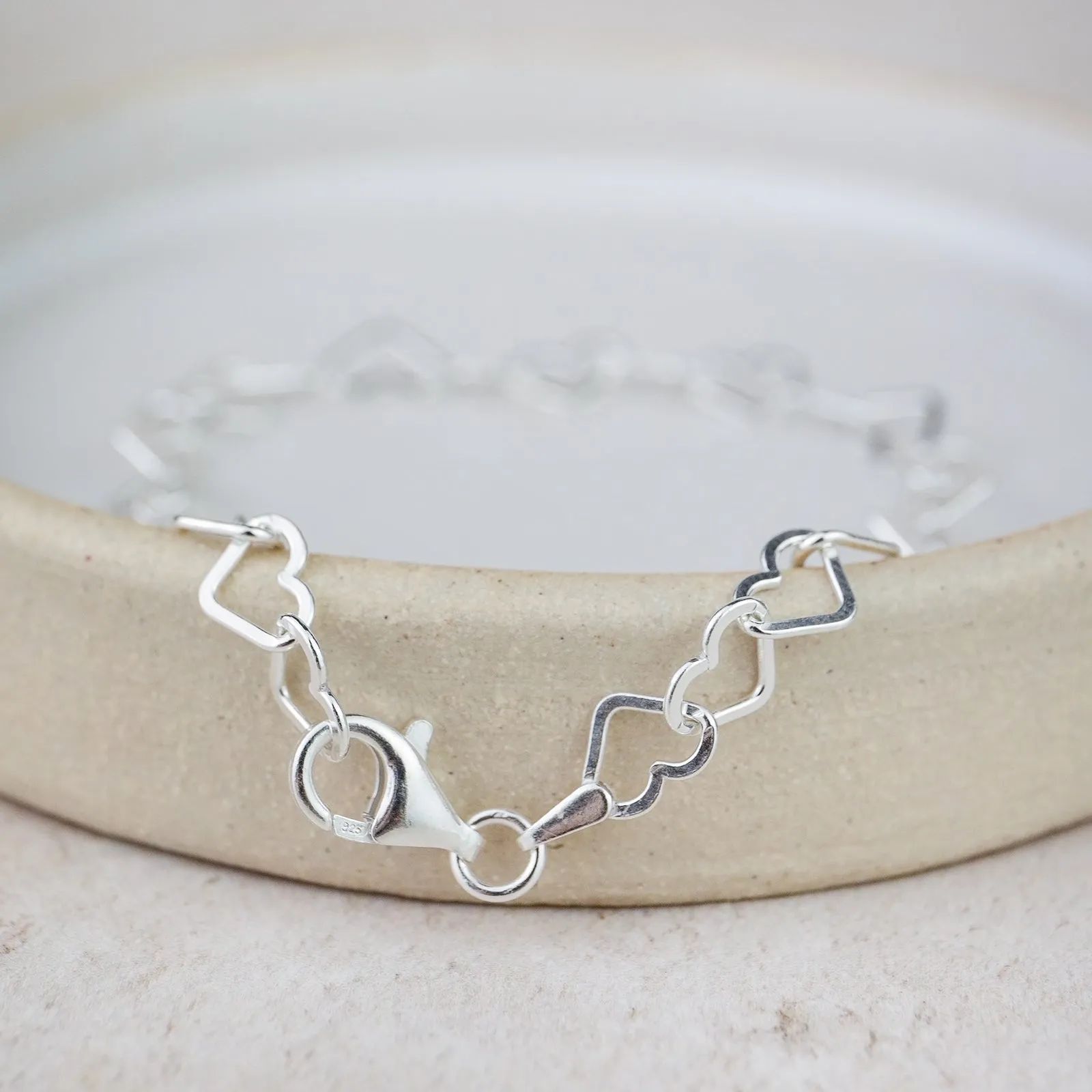 Sterling Silver Small Heart Chain Bracelet