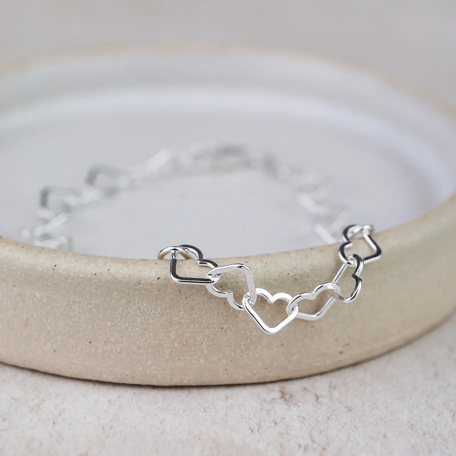 Sterling Silver Small Heart Chain Bracelet