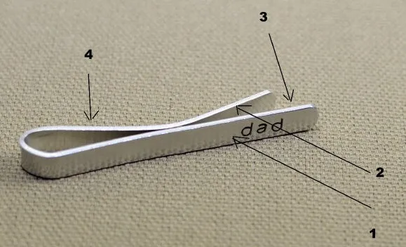Sterling Silver Tie Clip with Personalized Monogram