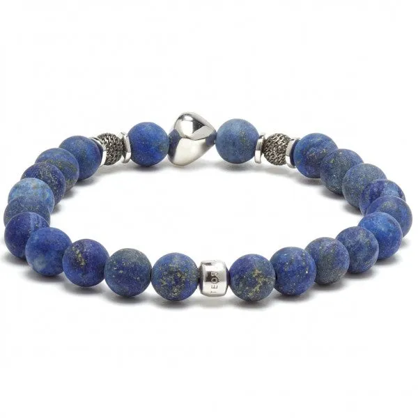 Tateossian Men's Nugget Blue Lapis Round Bead Bracelet