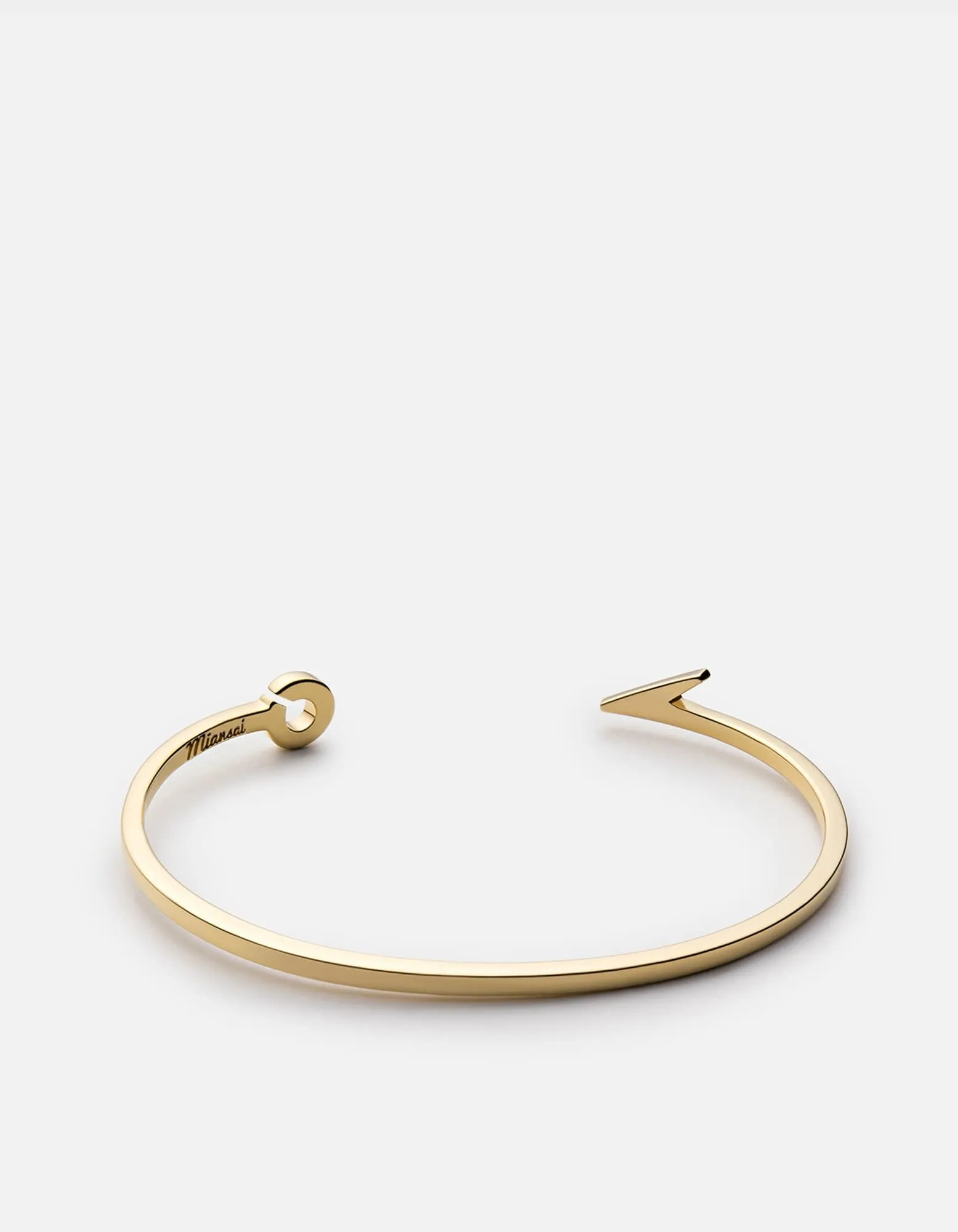 Thin Fish Hook Cuff, Gold Vermeil
