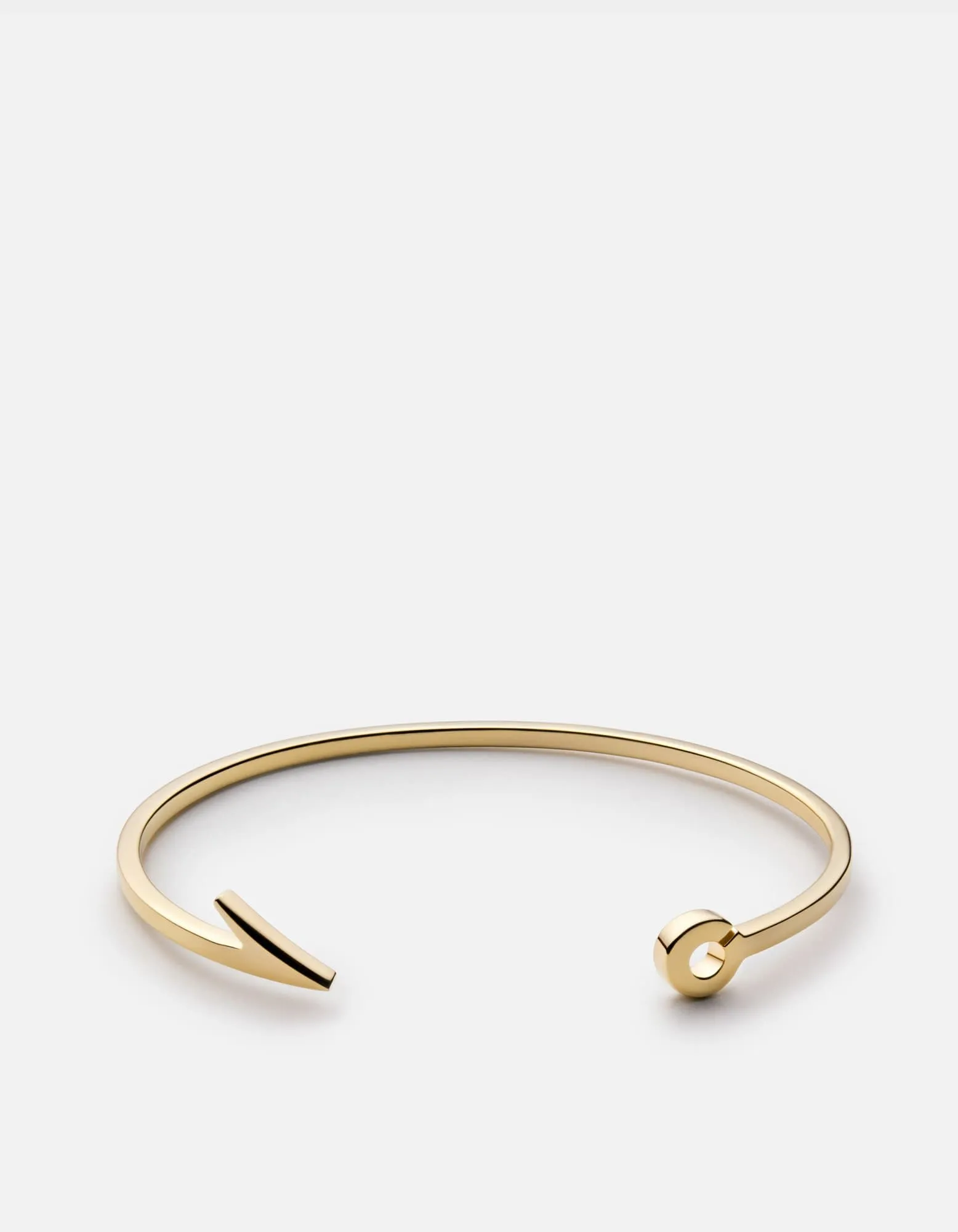 Thin Fish Hook Cuff, Gold Vermeil