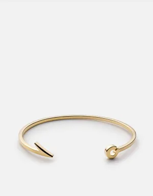 Thin Fish Hook Cuff, Gold Vermeil