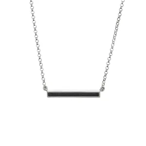 Thin Lateral Bar Cremation Necklace in Sterling Silver