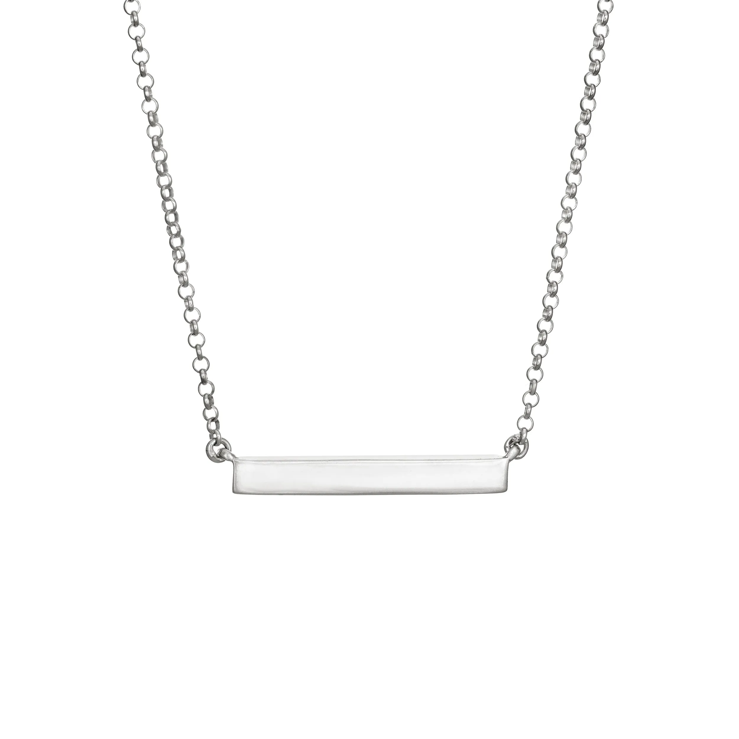 Thin Lateral Bar Cremation Necklace in Sterling Silver