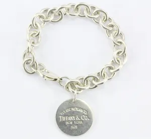 Tiffany & Co Sterling Silver Return to Tiffany Round Circle Tag Bracelet