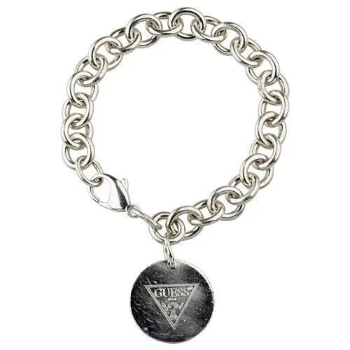 Tiffany & Co. Sterling Silver Round Tag Charm Bracelet w/ "GUESS" Logo