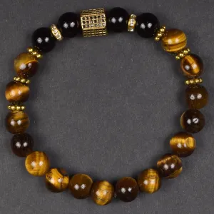 Tiger Eye and Onyx Bracelet