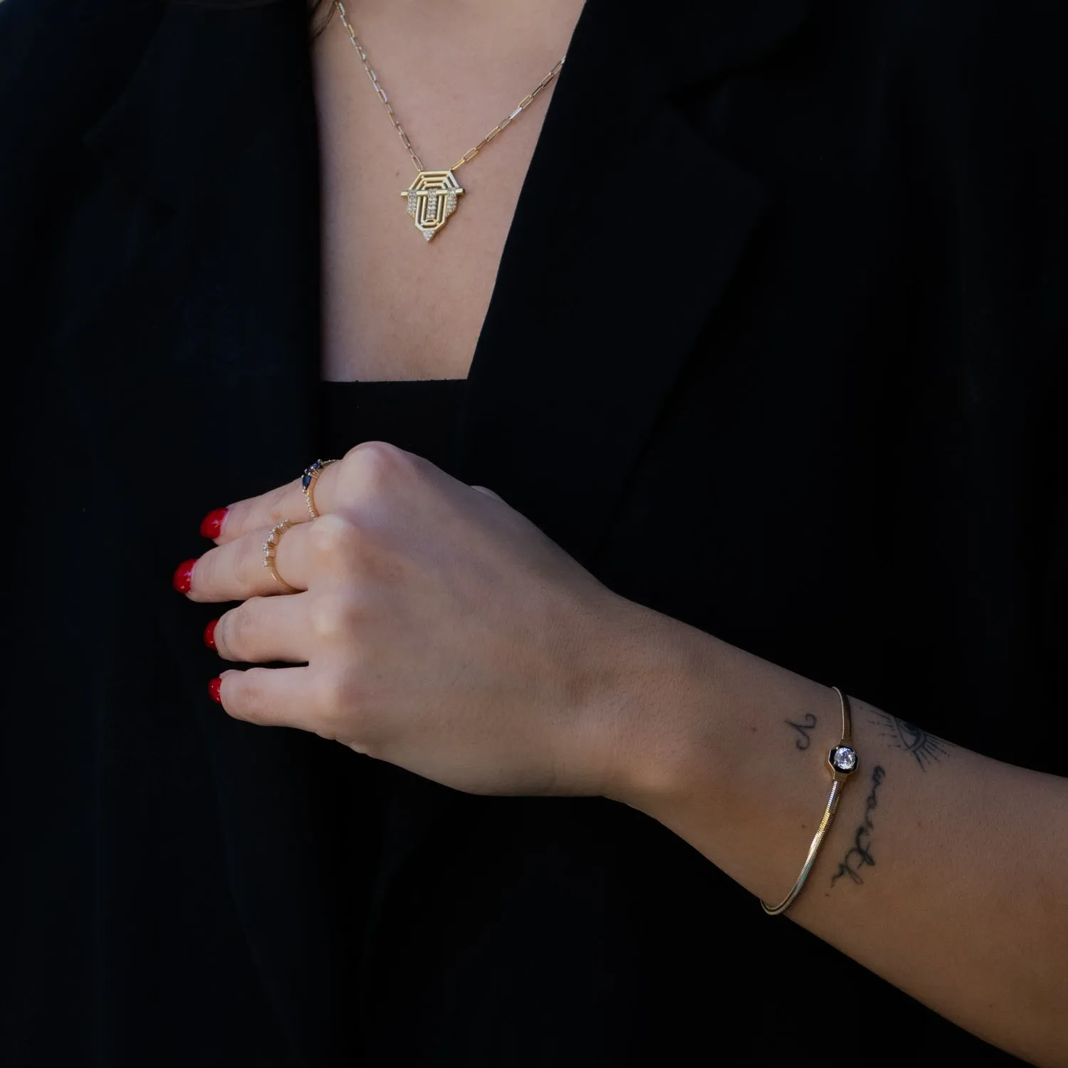 Timeless Spark Diamond Solid Gold Bracelet